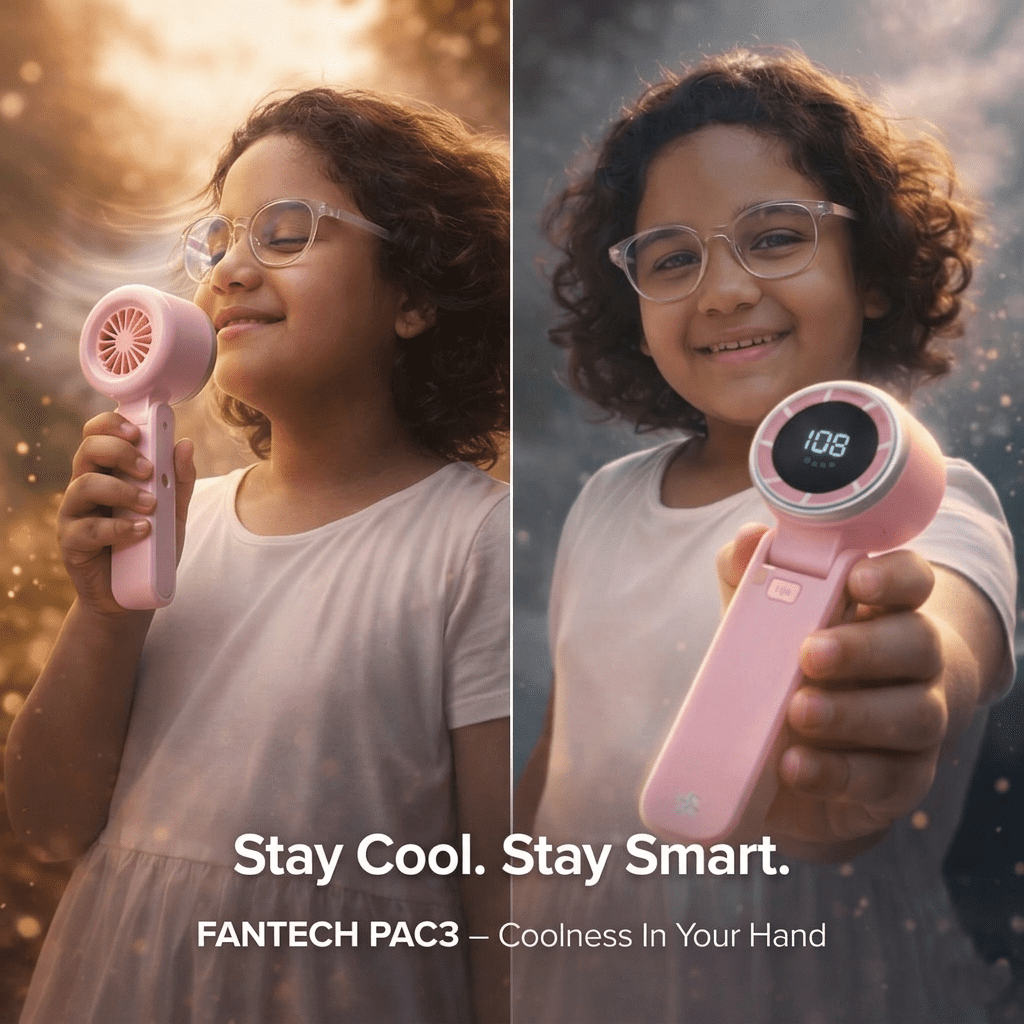 Portable Handheld Turbo Fan 5 Gear | Rechargeable Battery Operated Mini Fan with Air Turbo Tech - Image 1